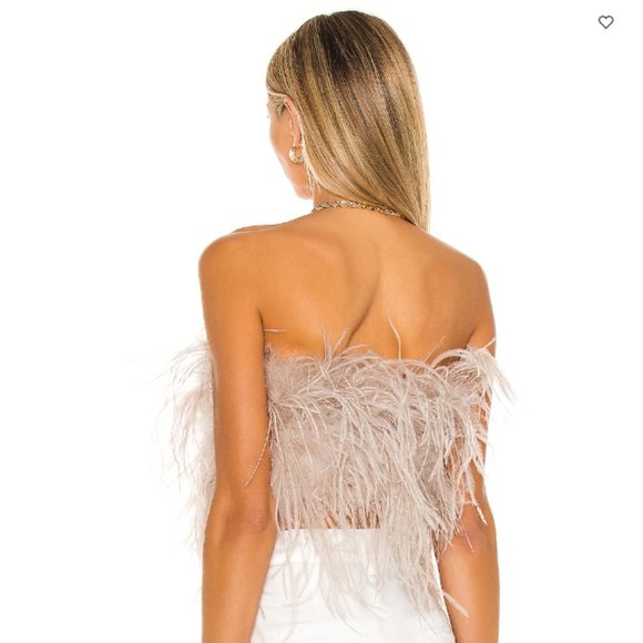LaMarque Zaina Ostrich Feather Bustier Top - Picture 2 of 4